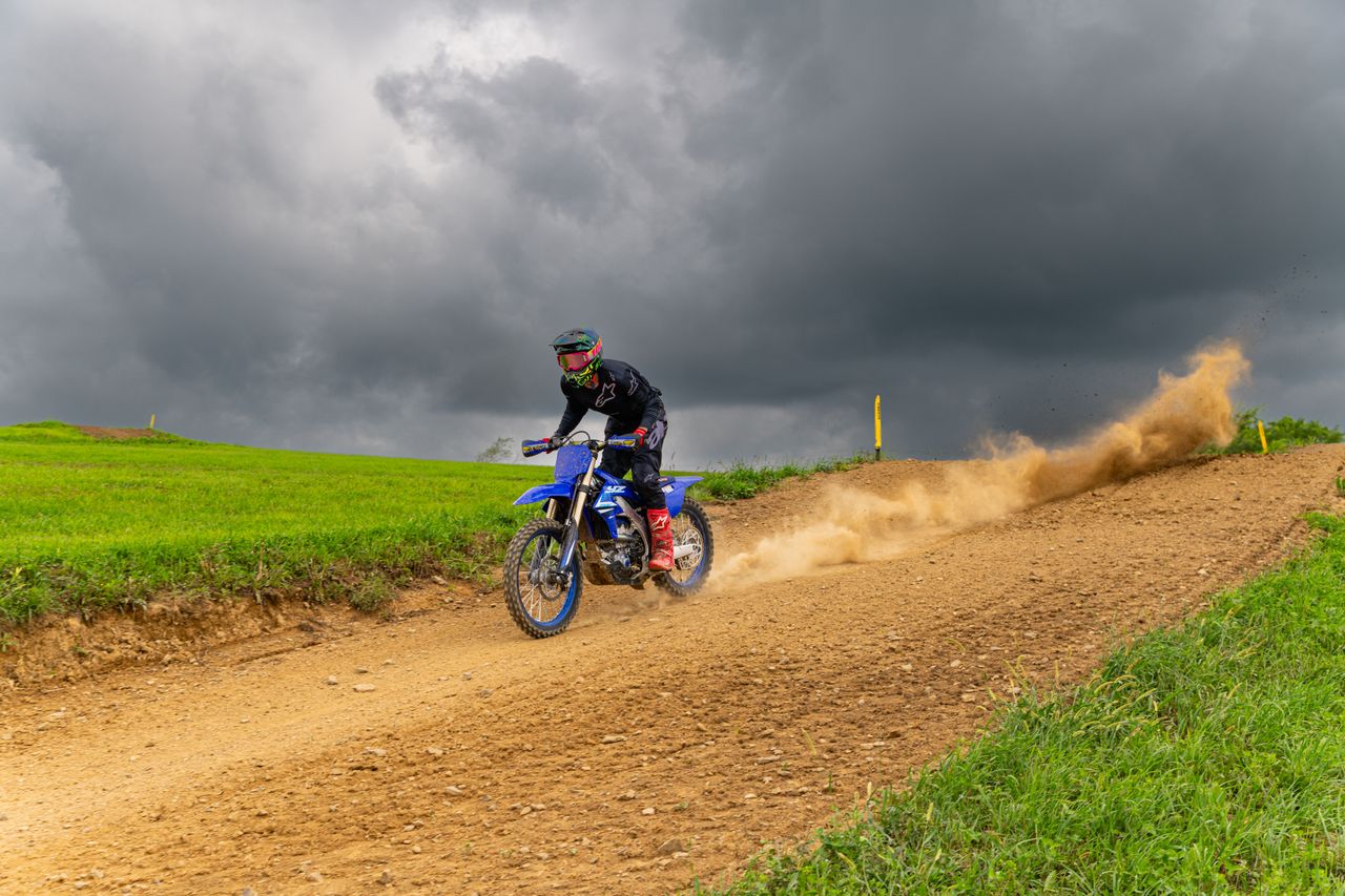 Crafting Captivating Headlines: Your awesome post title goes here Exciting dirt bike racing on a stormy day in Pennsylvania's countryside.
